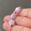 Thumbnail: 925 Silver Rose Gold Plated Type A Light Lavender Odd Shaped Jadeite Bracelet