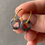 Thumbnail: 925 Silver Gold Plated Translucent Greyish Black Jadeite Ear Loop