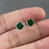 Thumbnail: 18K White Gold Translucent Deep Green Jadeite Flower Ear Studs