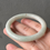 Thumbnail: 50.5MM Type A Translucent Off White Mix Round Jadeite Bangle