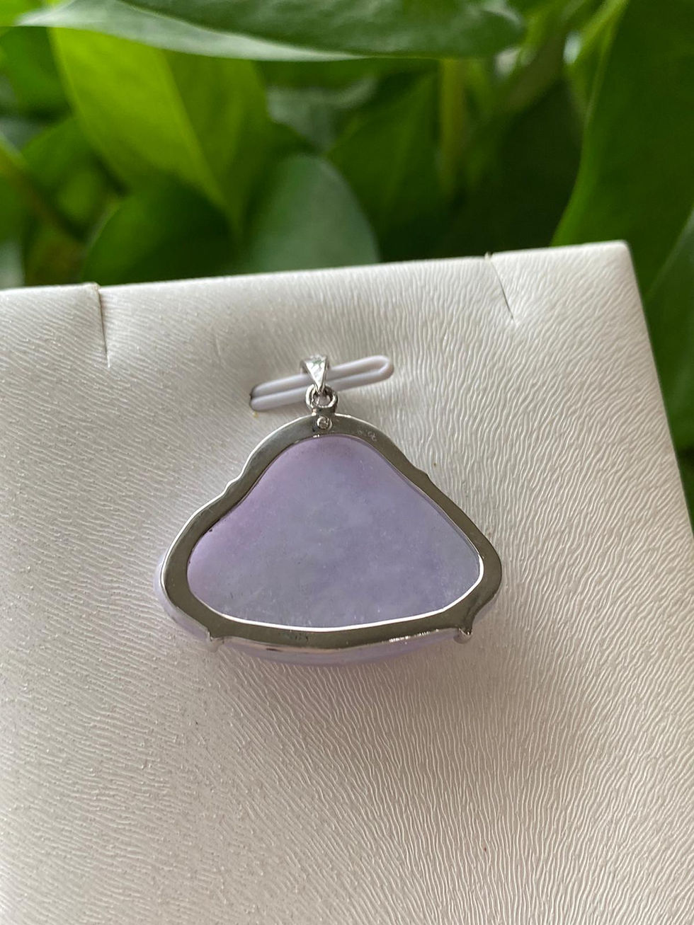 Thumbnail: 925 Silver Laughing Buddha Jade Pendant (Pendant Only)
