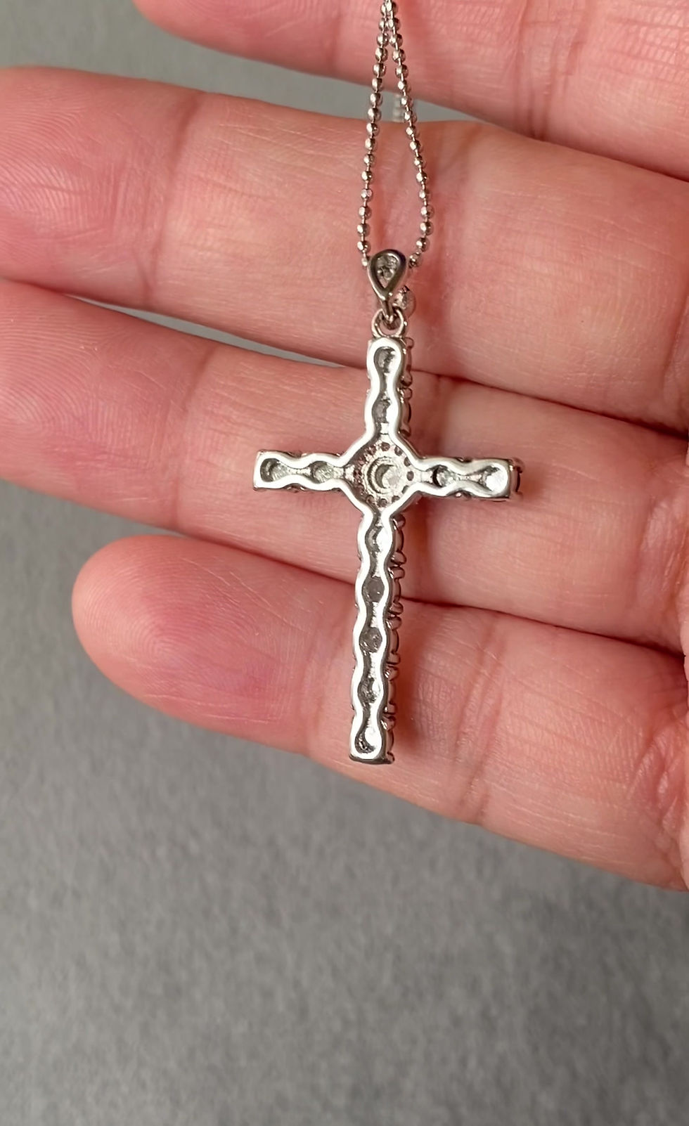 Thumbnail: 925 Silver Type A Icy Dark Green Jadeite Cross Pendant