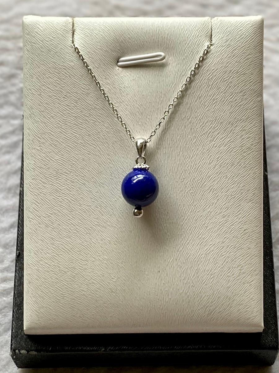 Thumbnail: 925 Silver Lapis Lazuli Bead Pendant (Pendant Only)