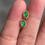 Thumbnail: 18K Yellow Gold Type A Icy Green Jadeite Ear Studs