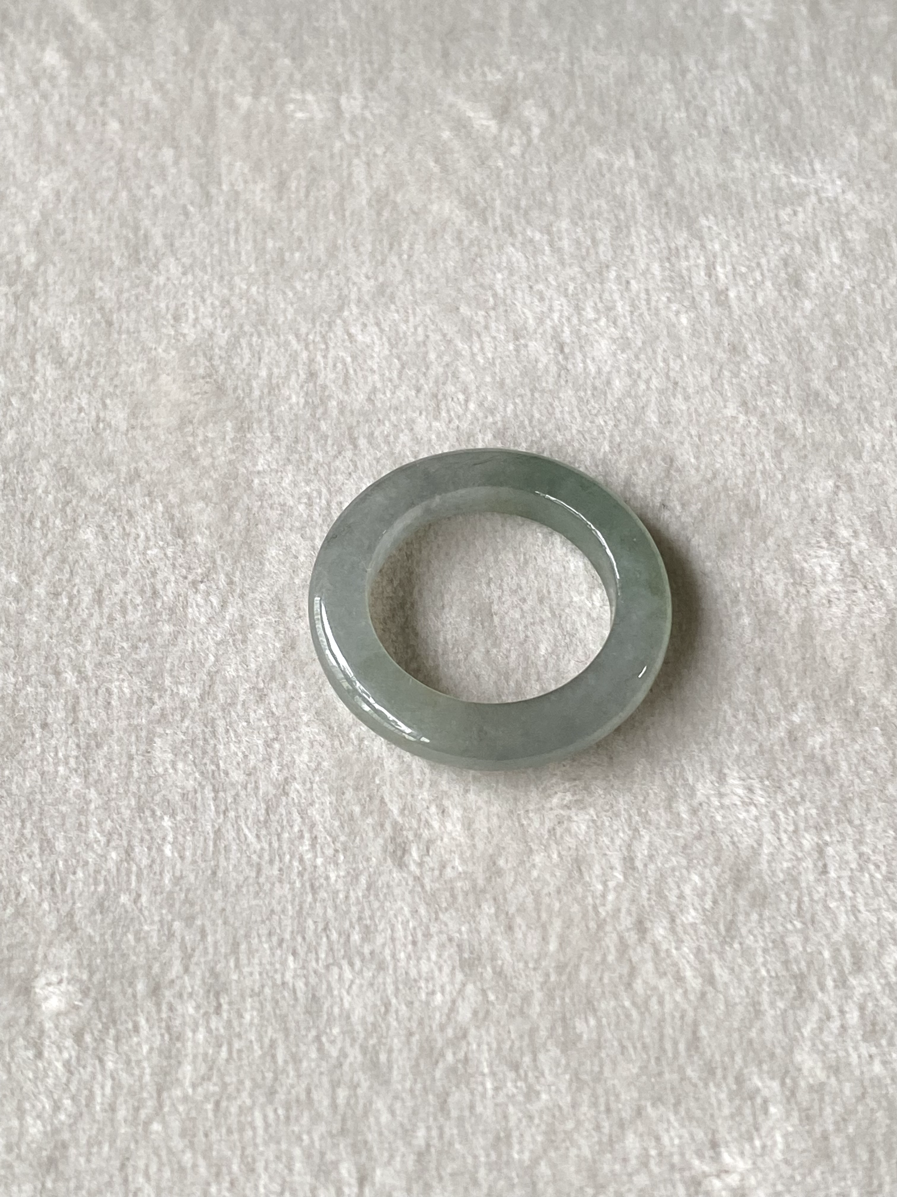 US#6.5 Type A Icy Faint Green Jadeite Ring