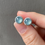 Thumbnail: 925 Silver Type A Icy Bluish Jadeite Ear Studs