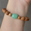 Thumbnail: Laoshan Sandalwood Beads Bracelet with Type A Green Jadeite Barrel