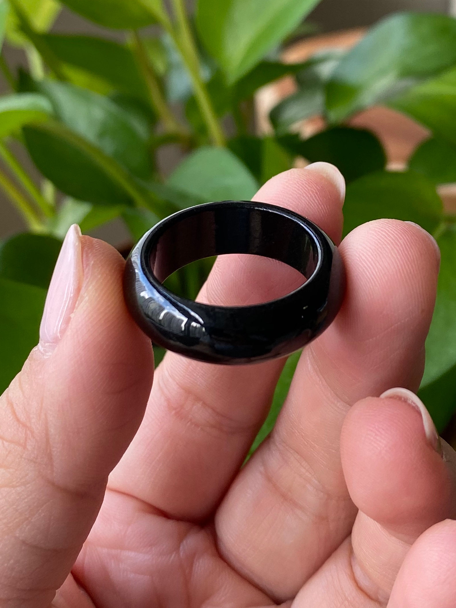 US#10.25 Omphacite Black Jade Ring