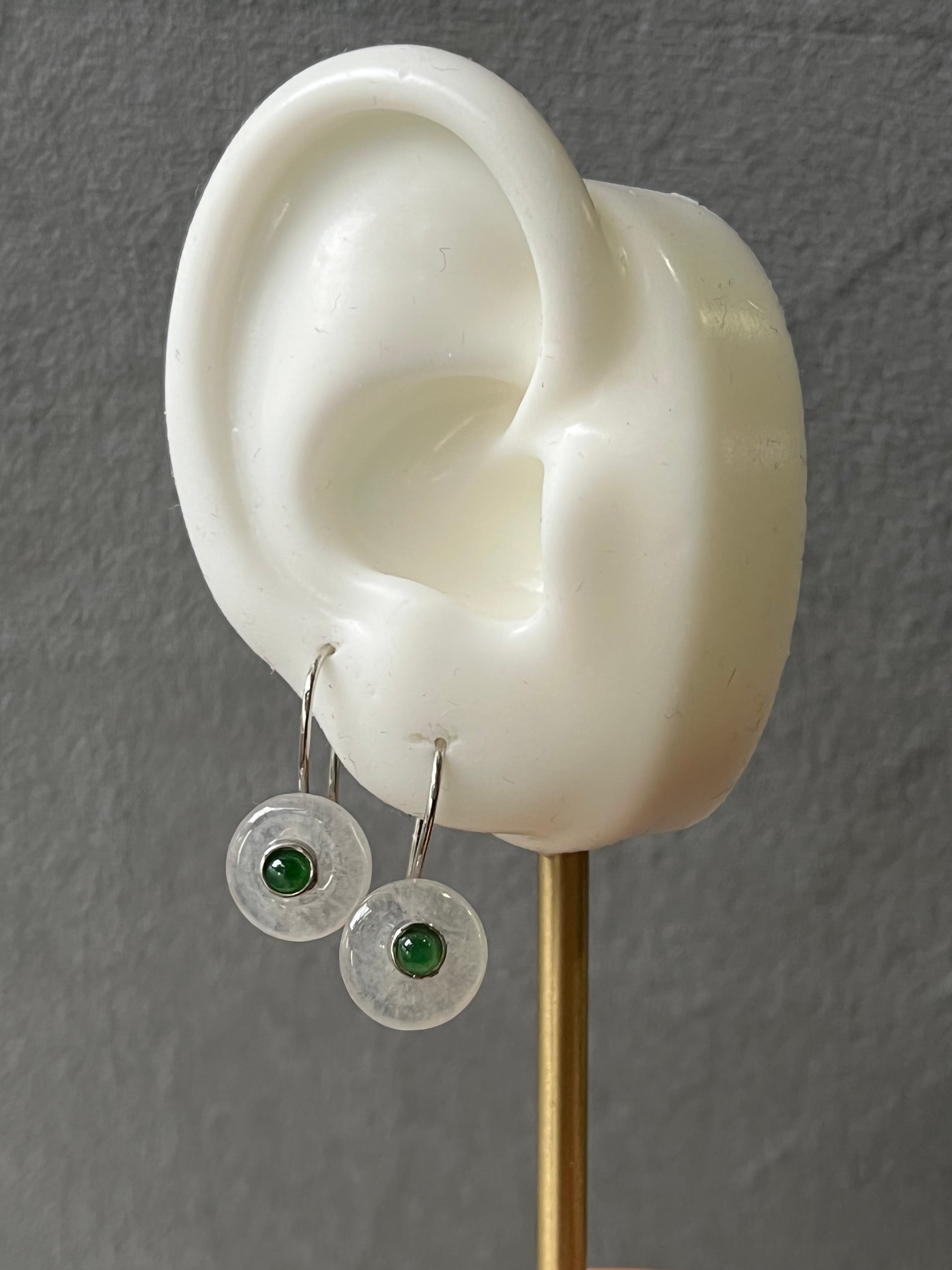 925 Silver Type A Icy Jadeite Earrings