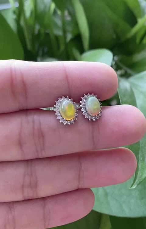Thumbnail: 925 Silver Opal Earring