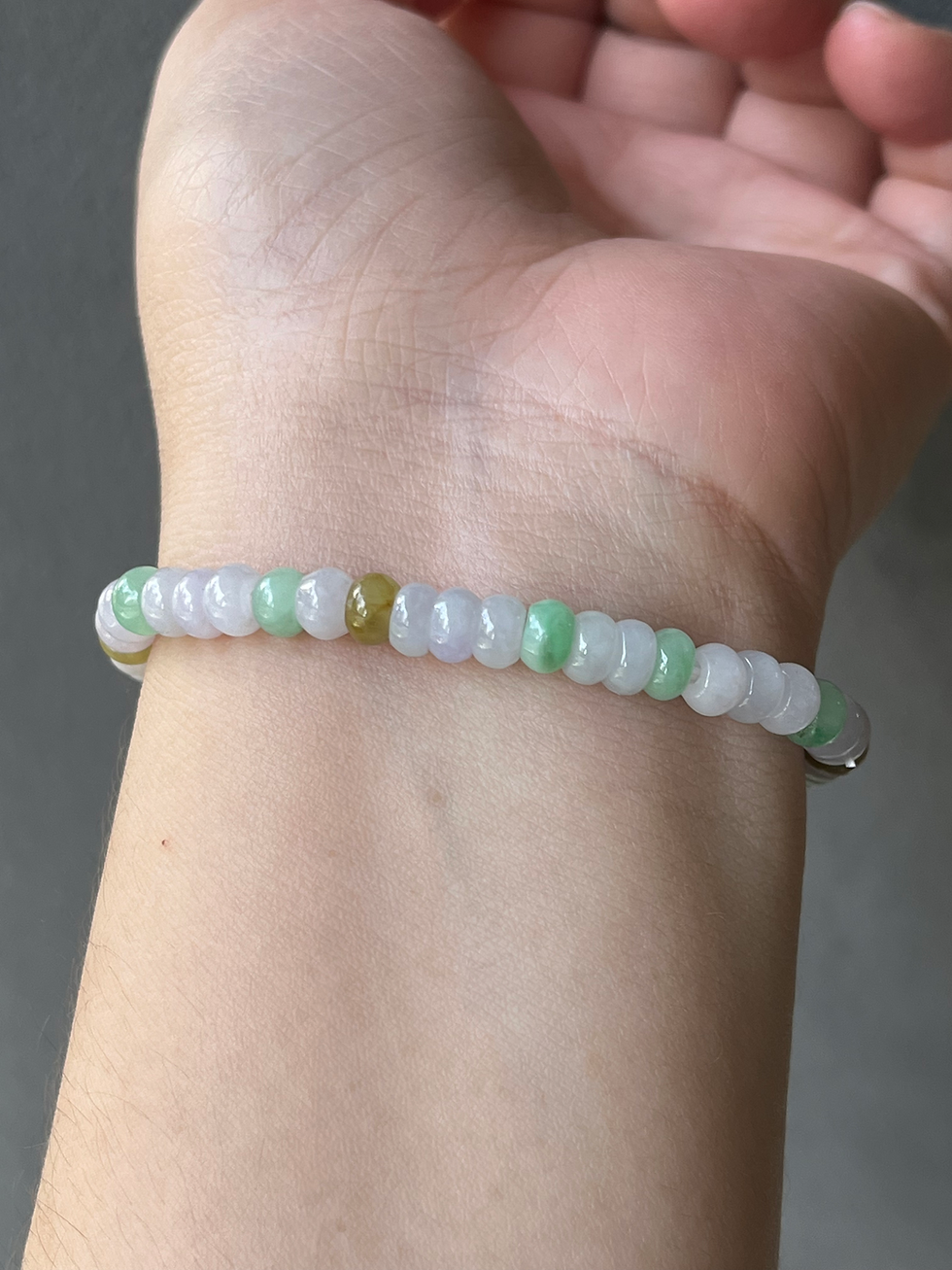 Thumbnail: Type A Multi Colour Jadeite Abacus Beads Bracelet