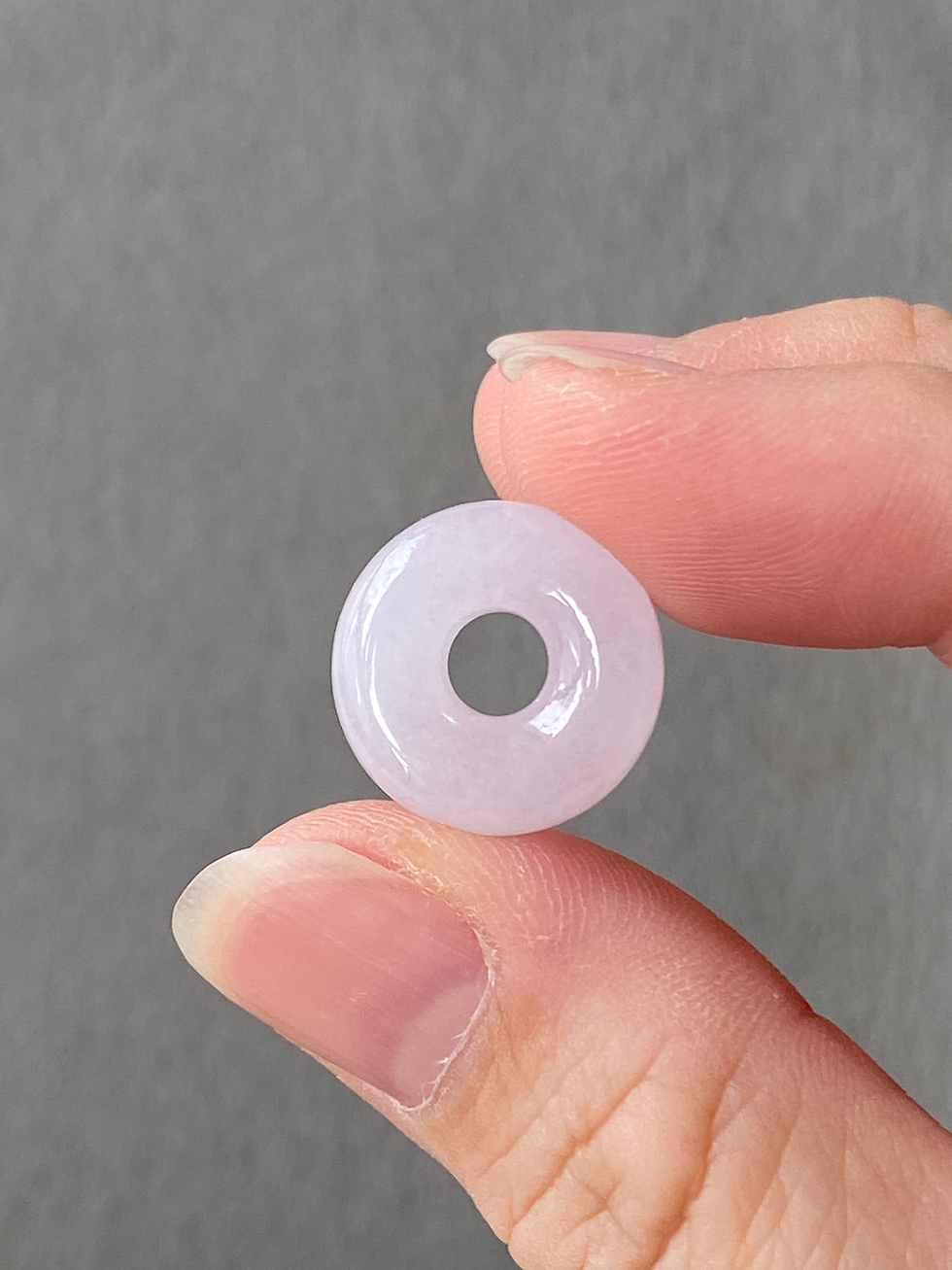 Thumbnail: Type A Translucent Off White Jadeite Donut