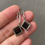 Thumbnail: 925 Silver Type A Translucent Greyish Black Jadeite Earrings