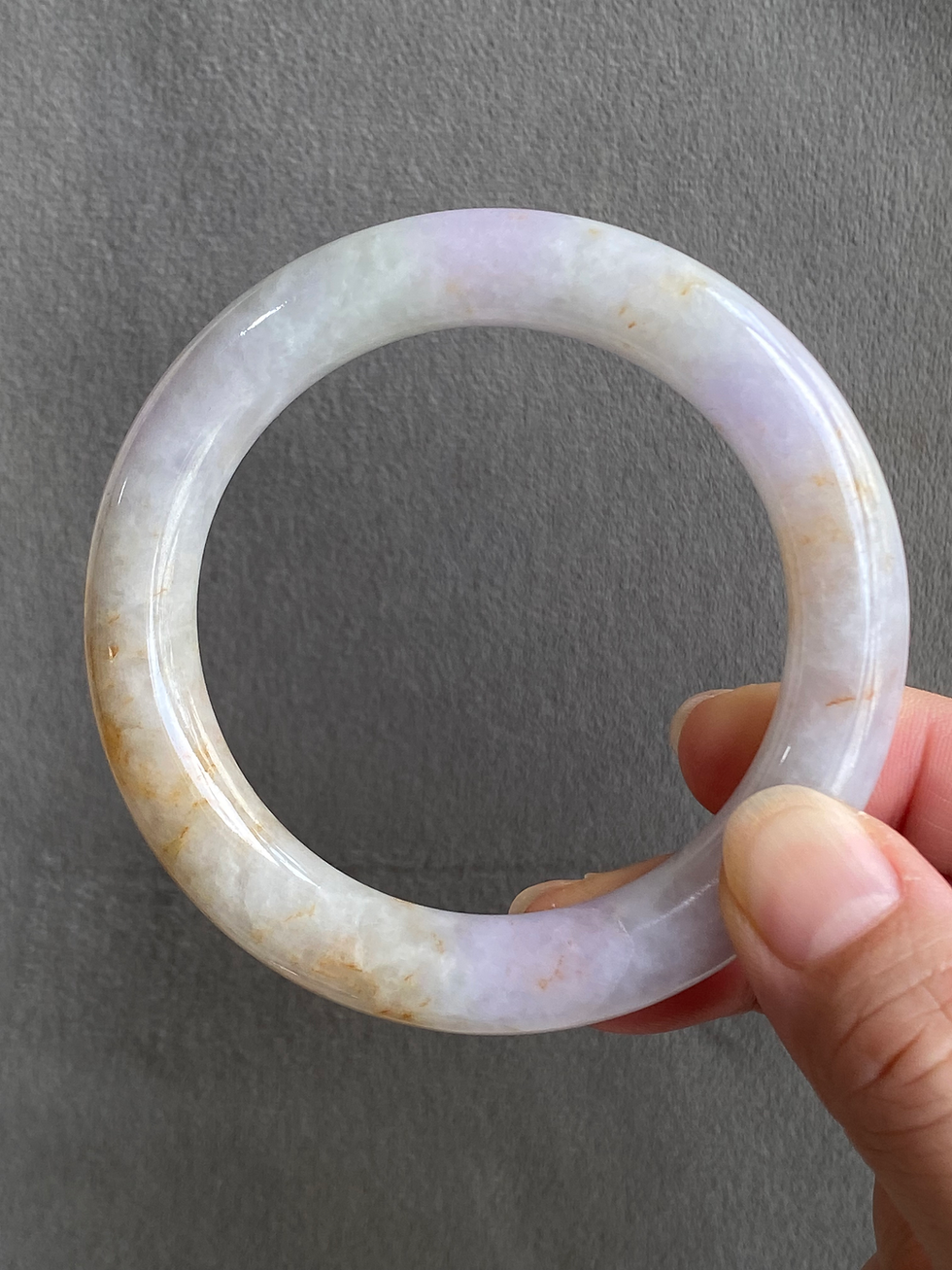 Thumbnail: 58MM Type A Light Brownish Mix Jadeite Bangle
