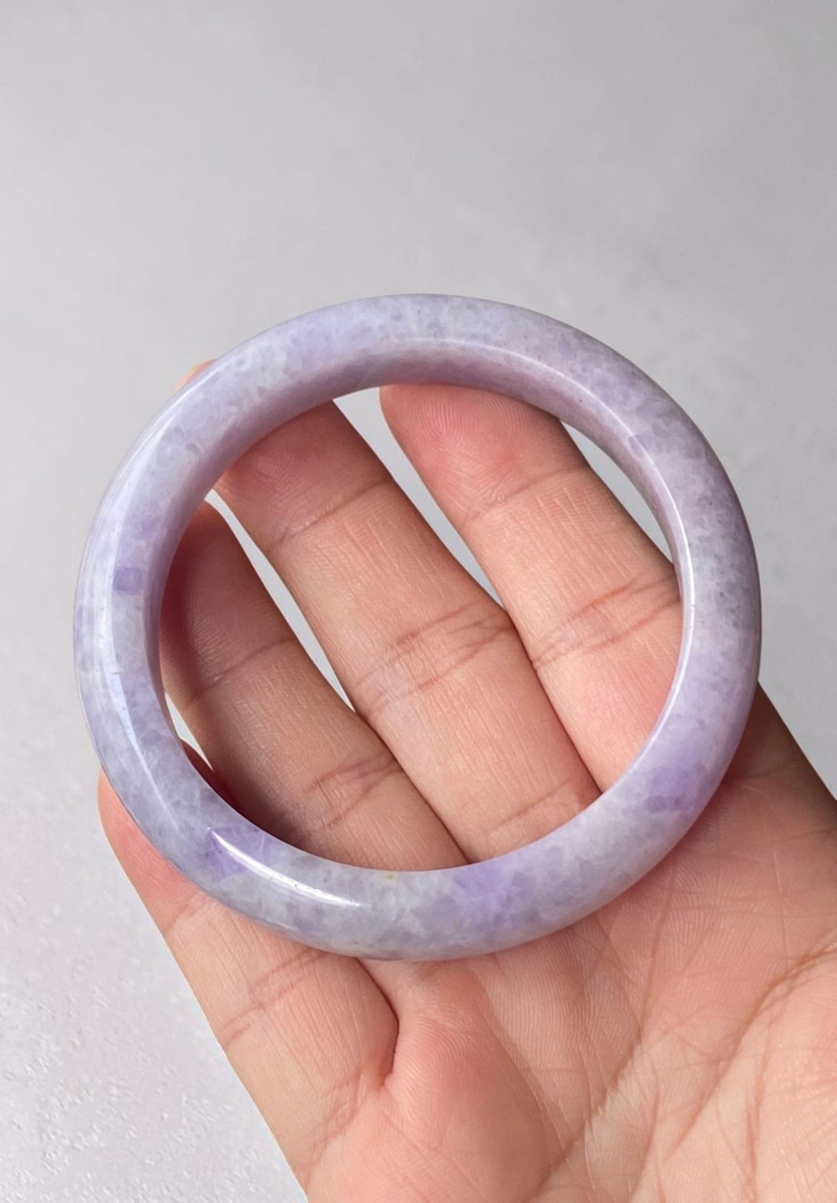 55.7MM Type A Lavender Mix Jadeite Bangle