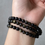 Thumbnail: Golden Sheen Obsidian Beads Triple Strand Bracelet