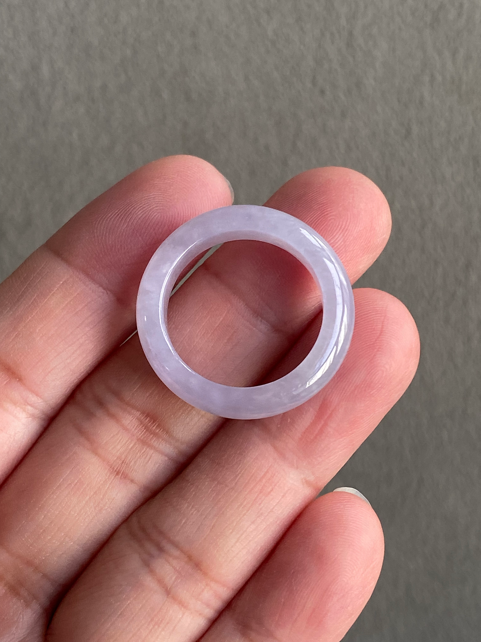 Thumbnail: US#9.1 Type A Translucent Light Lavender Jadeite Ring