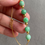 Thumbnail: 18K Gold Type A Light Bright Green Mix Jadeite Beads Bracelet