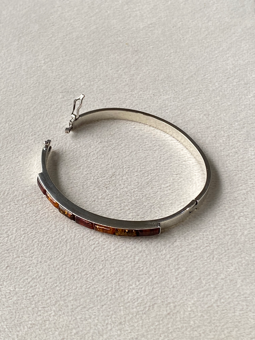 Thumbnail: 925 Silver Mix Colour Amber Bangle