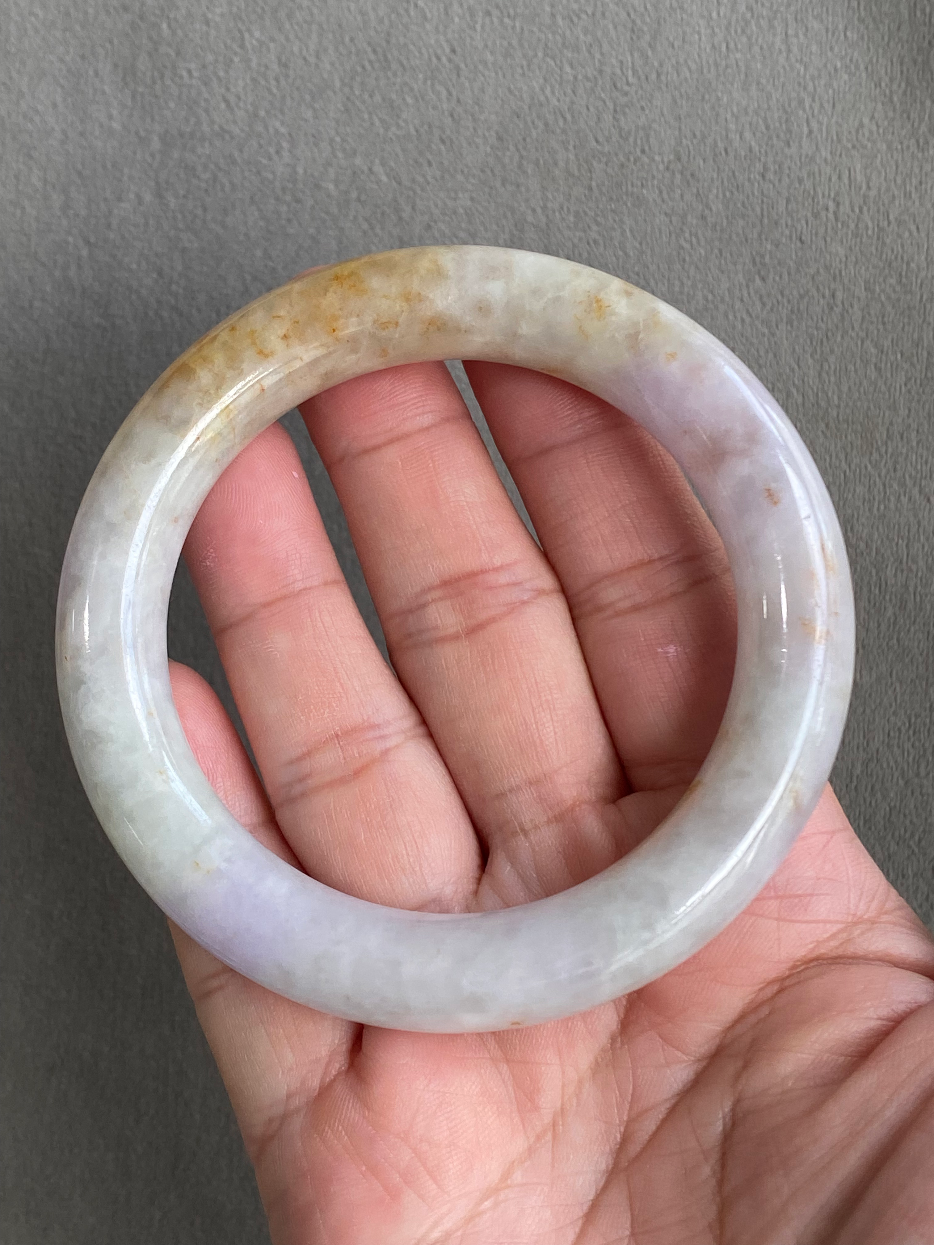 58MM Type A Light Brownish Mix Jadeite Bangle