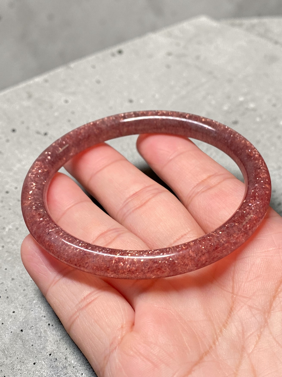 Thumbnail: 58.6MM Strawberry Quartz Bangle