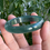 Thumbnail: 54.7MM Type A Translucent Dark Bluish Green Jadeite Bangle