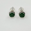 Thumbnail: 18K White Gold Translucent Deep Green Jadeite Flower Ear Studs
