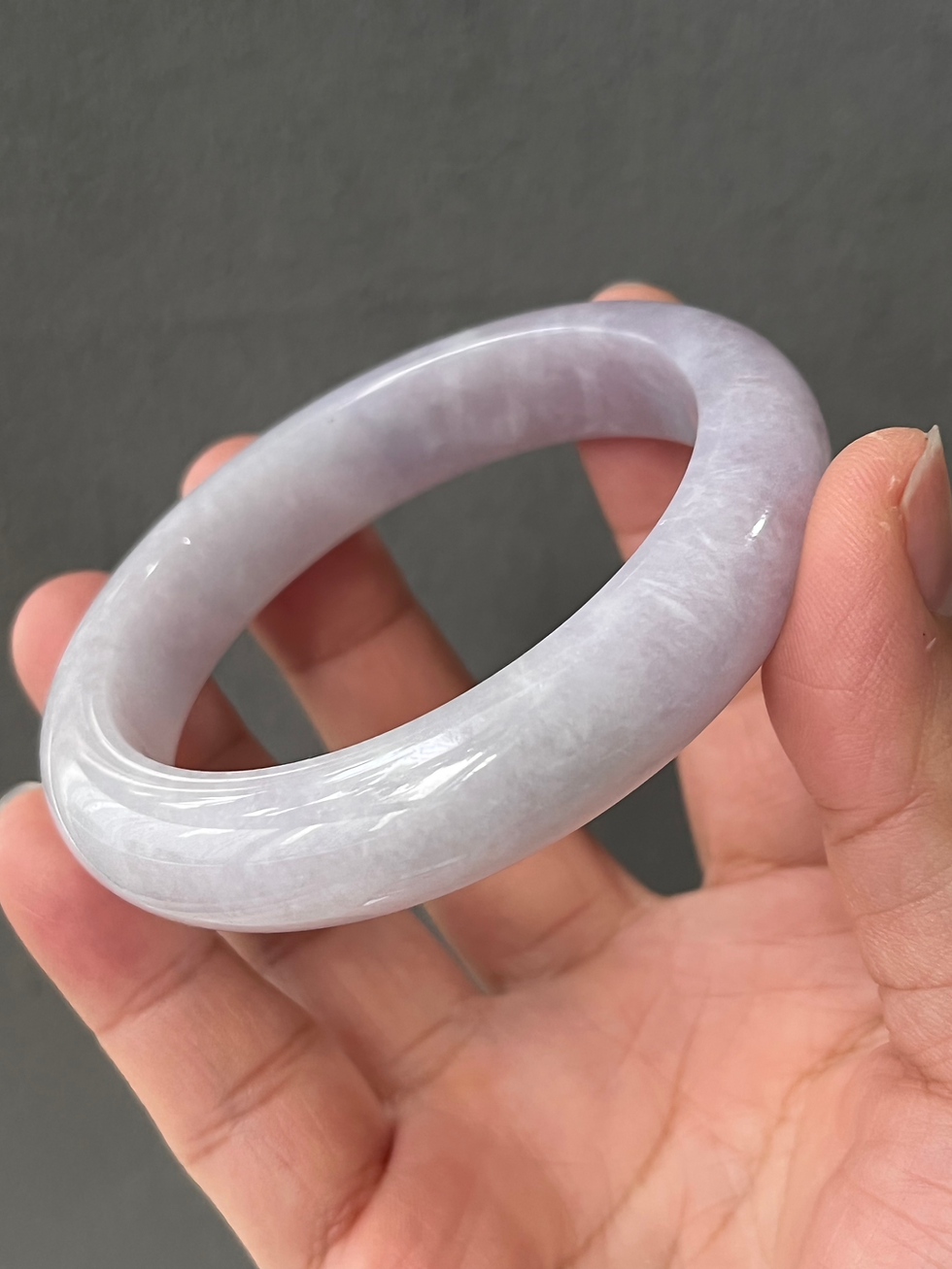 Thumbnail: 56.4MM Type A Translucent Lavender Jadeite Bangle