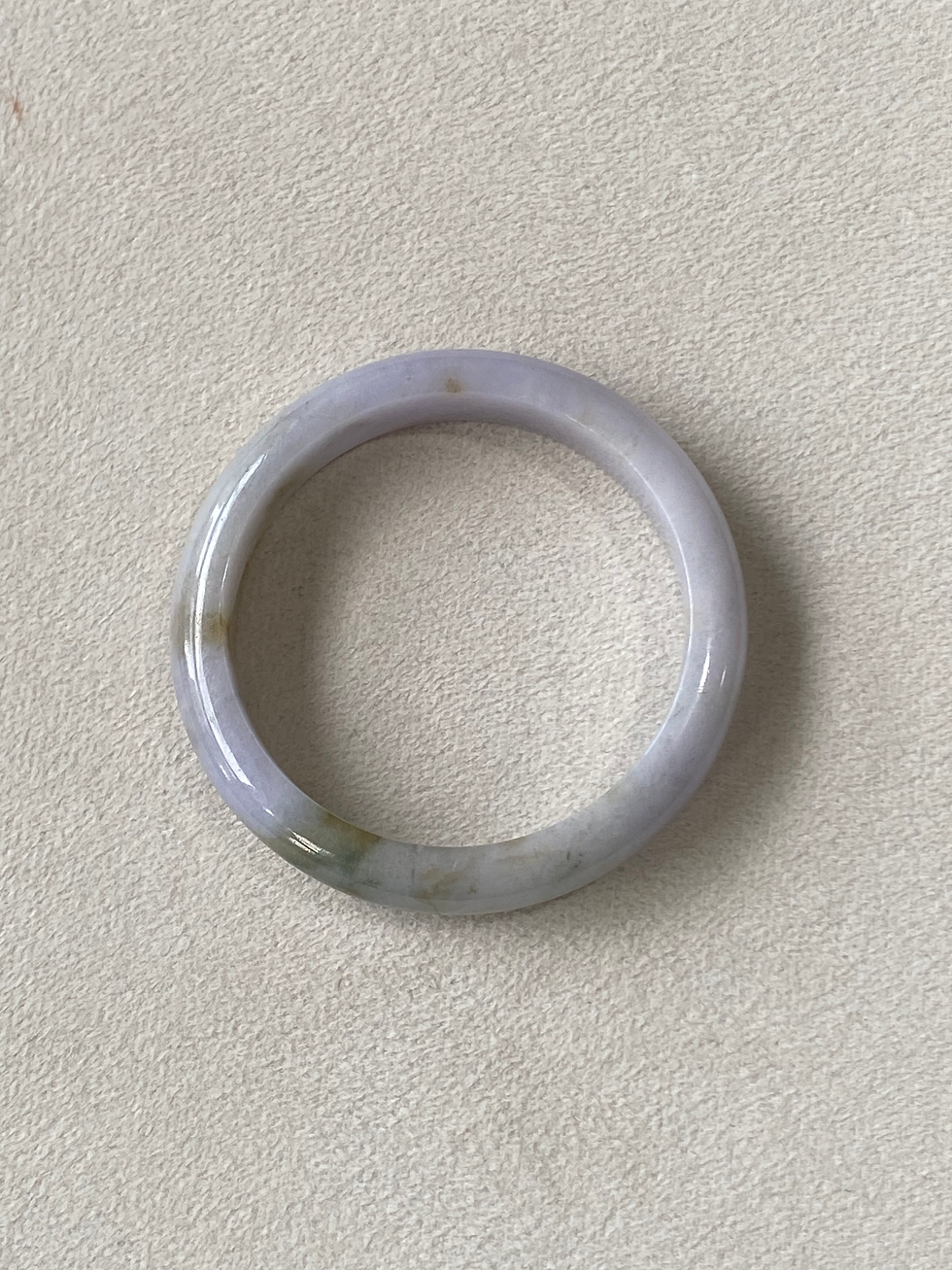 Thumbnail: 57.4MM Type A Light Lavender Mix Jadeite Bangle