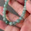 Thumbnail: Type A Translucent Bluish Green Floral Jadeite Beads Bracelet