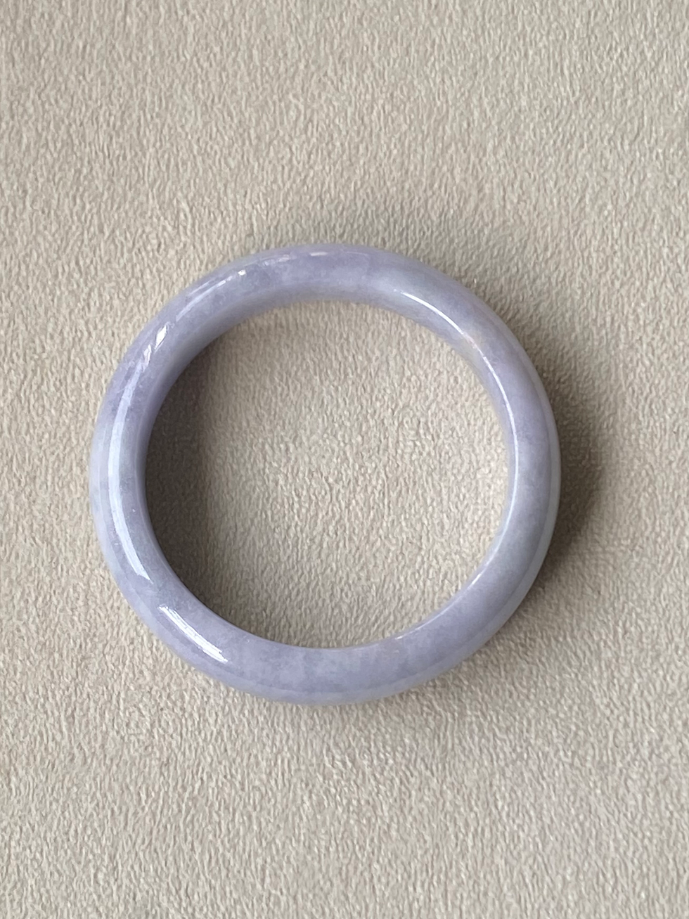 Thumbnail: 57.2MM Type A Light Lavender Jadeite Bangle