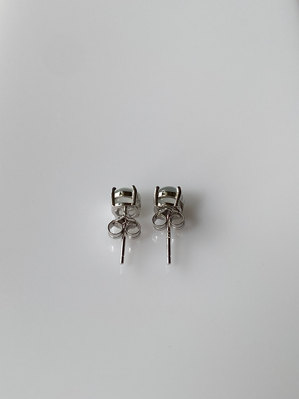 Thumbnail: 925 Silver Type A Icy Jadeite Ear Studs