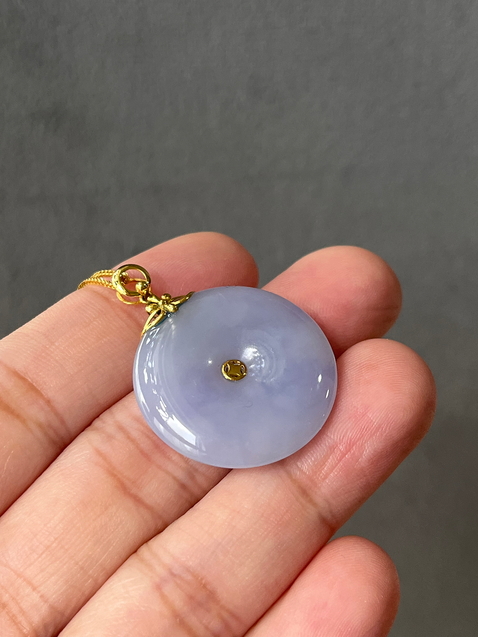 Thumbnail: 18K Yellow Lavender Jade Pendant (Pendant Only)