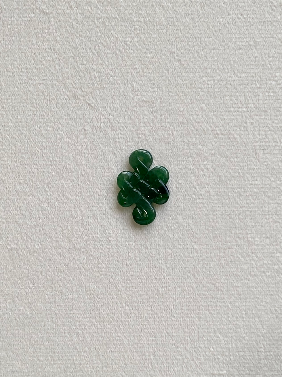 Thumbnail: Type A Translucent Deep Green Jadeite Mystic Knot Pendant