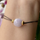 Thumbnail: Light Lavender Jadeite Barrel Leather Bracelet