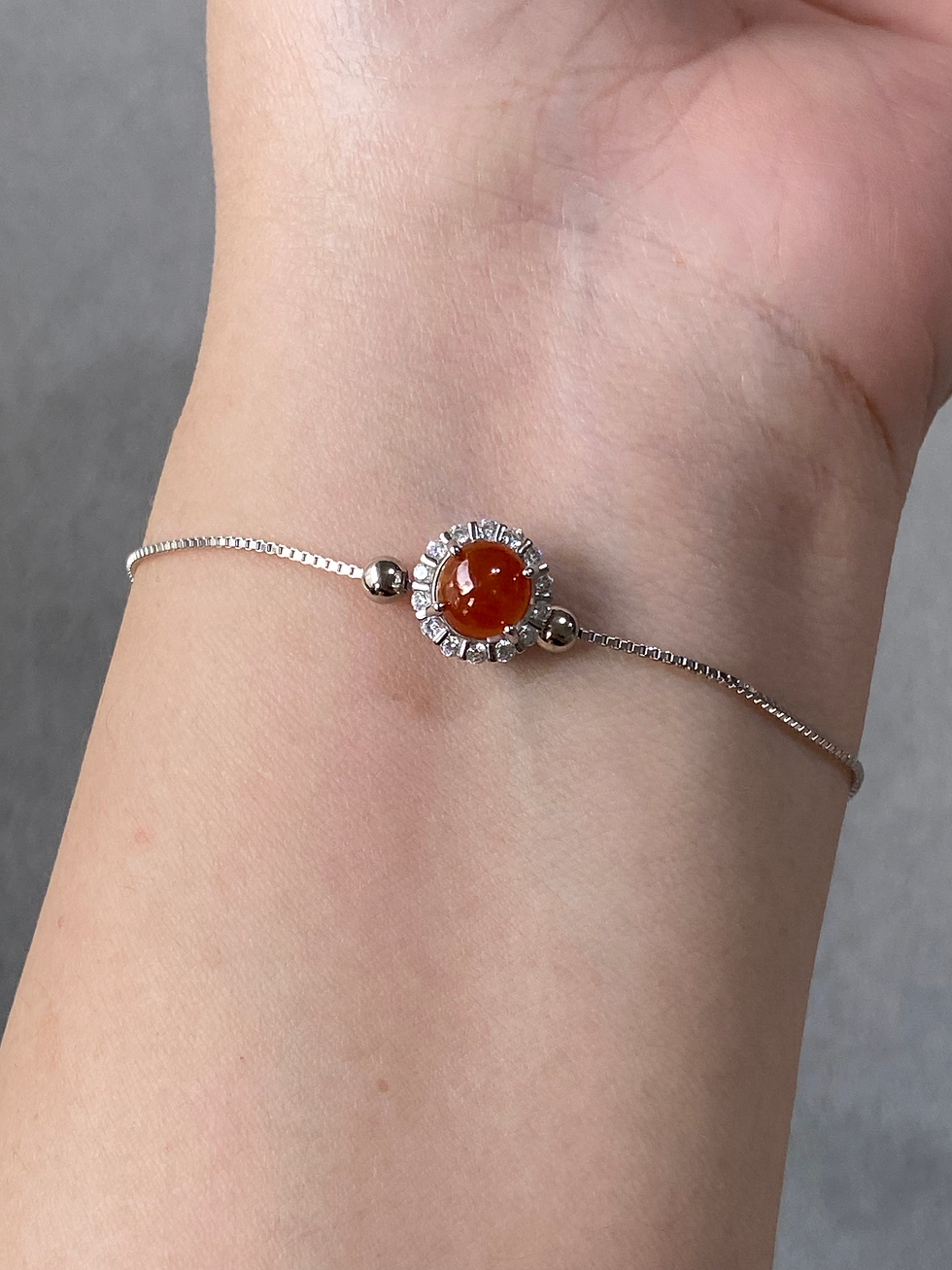 Thumbnail: 925 Silver Type A Translucent Orangy Red Pendant