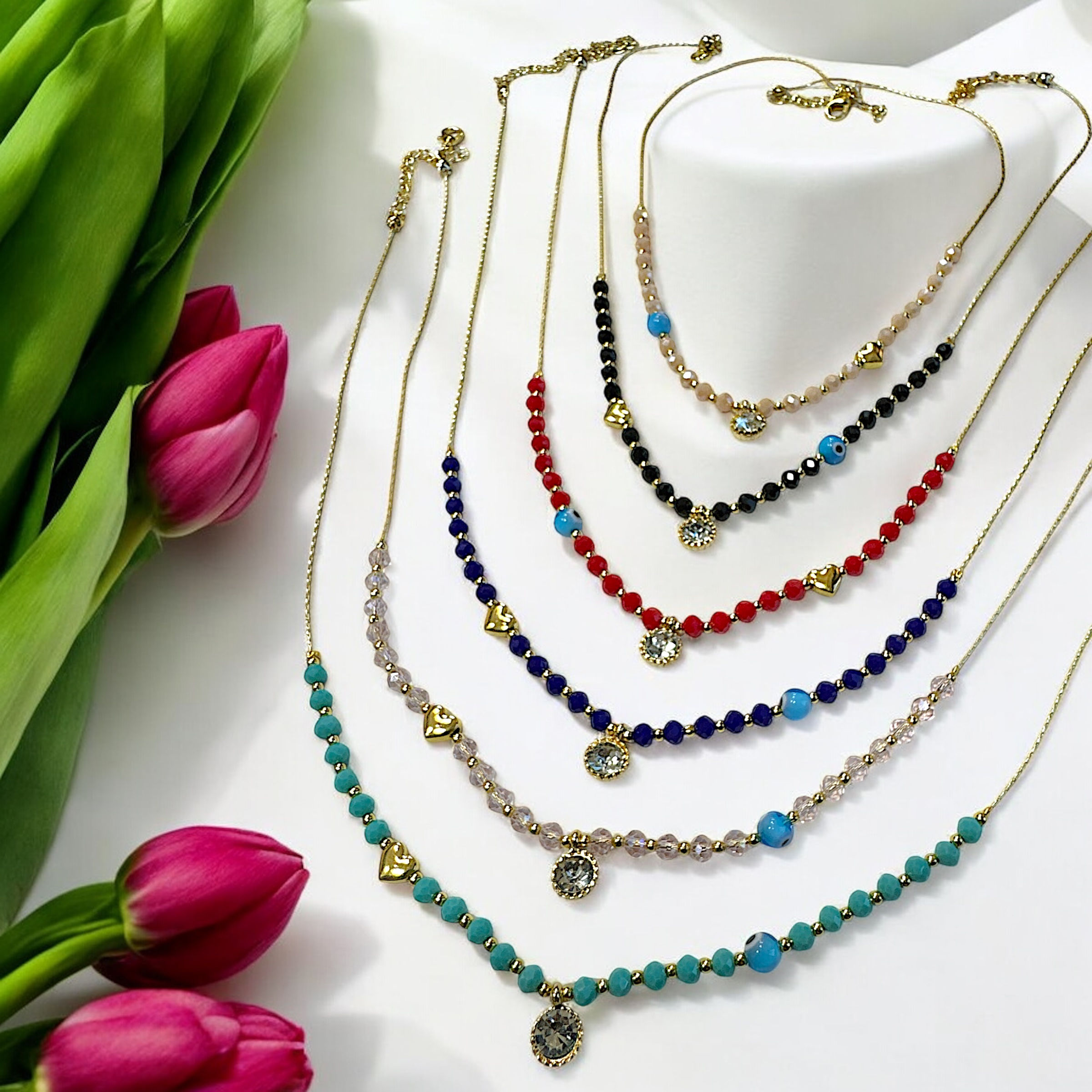 Taşlı Boncuklu Kobra Kolye (12 Adet x ₺20)