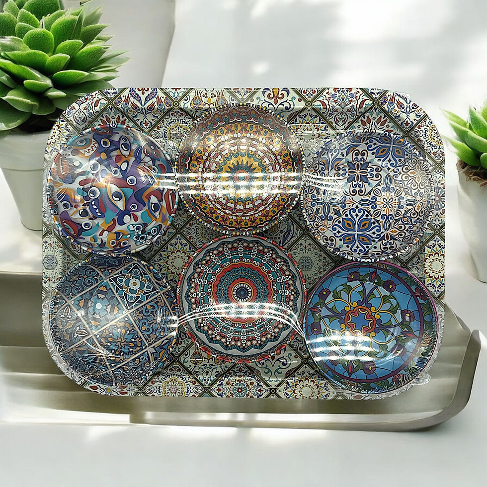 Küçük resim: Altılı Tepsi ve Kase Set (6 Adet x ₺200)