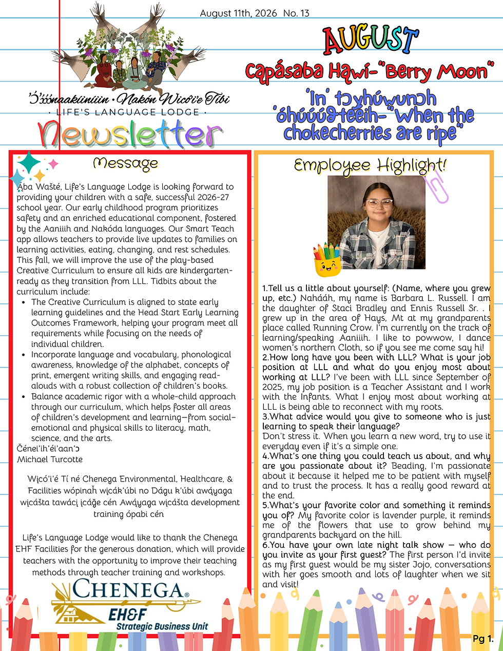 2026-2027 LLL Monthly Newsletter