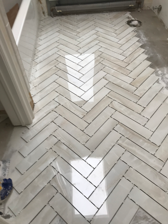 Shaping house beautiful bathroom remodeling. New tiles, bath tub, shower. 