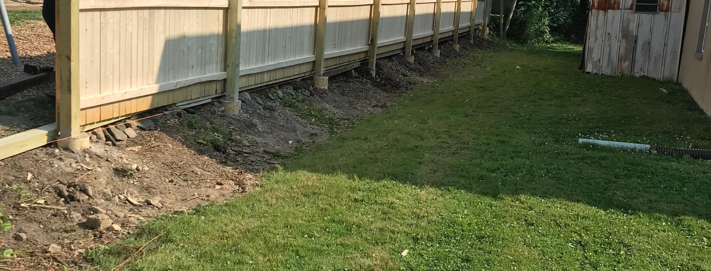 Wooden fence installation