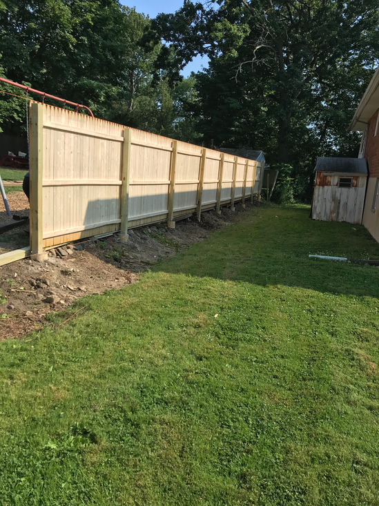 Wooden fence installation