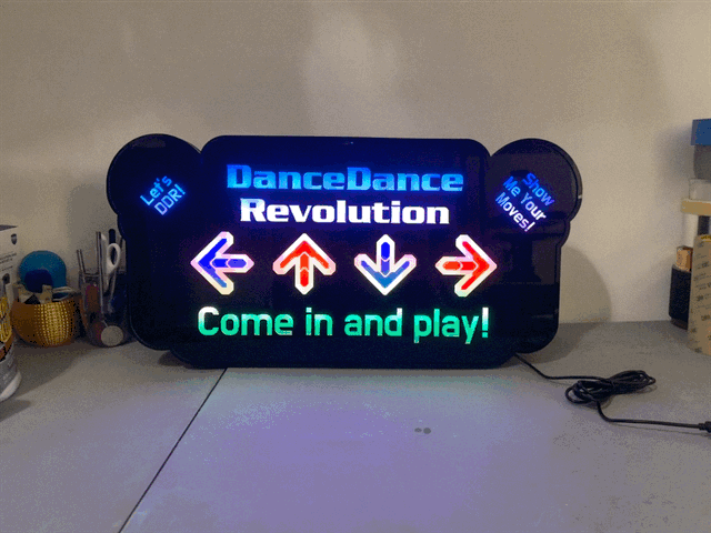 Dance Dance Revolution LED Sign GIF
