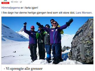 TV2 med tekst og video om ekspedisjonen "FullGass"