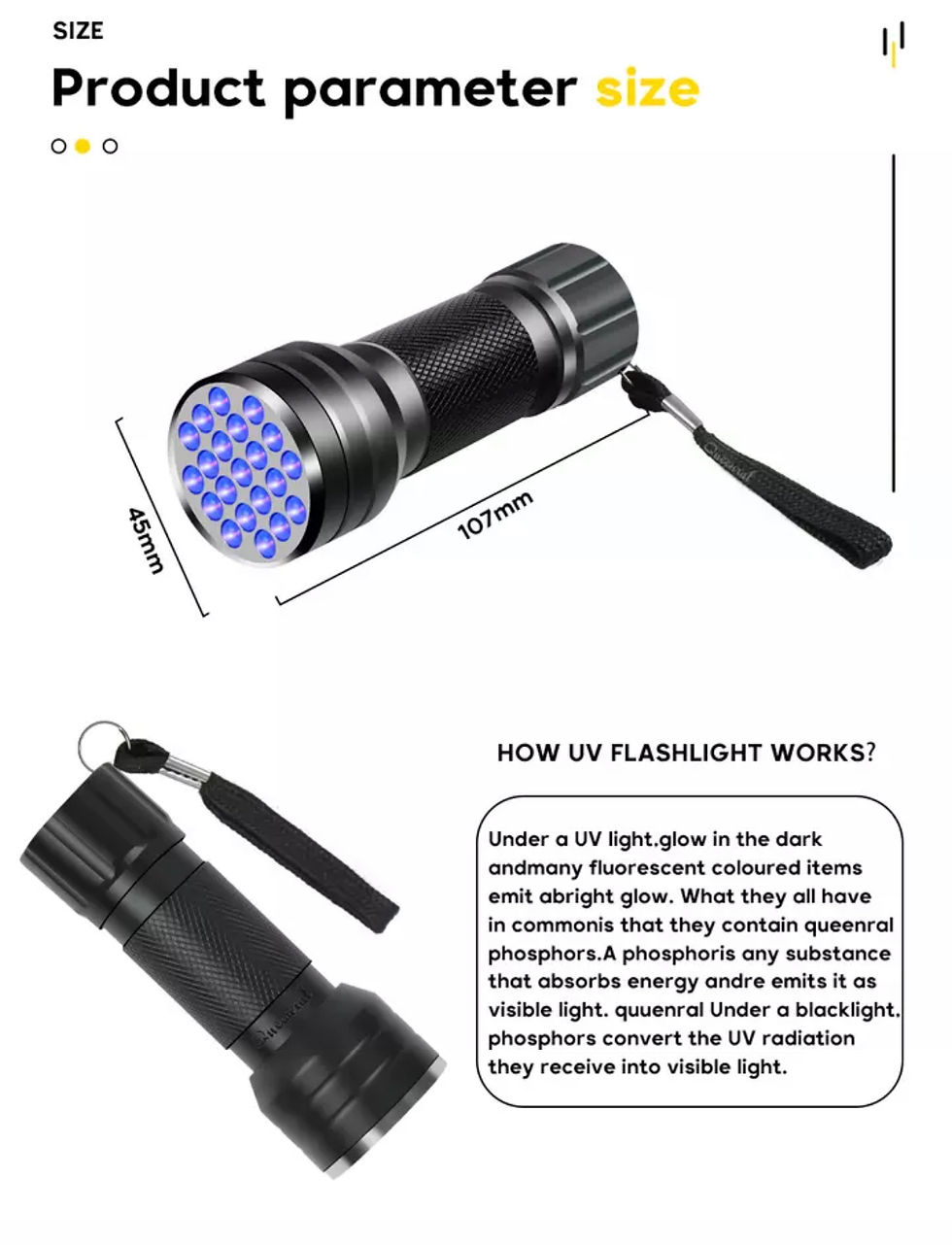 Thumbnail:  LED UV Flashlight For Glow Disc Golf 21 light 
