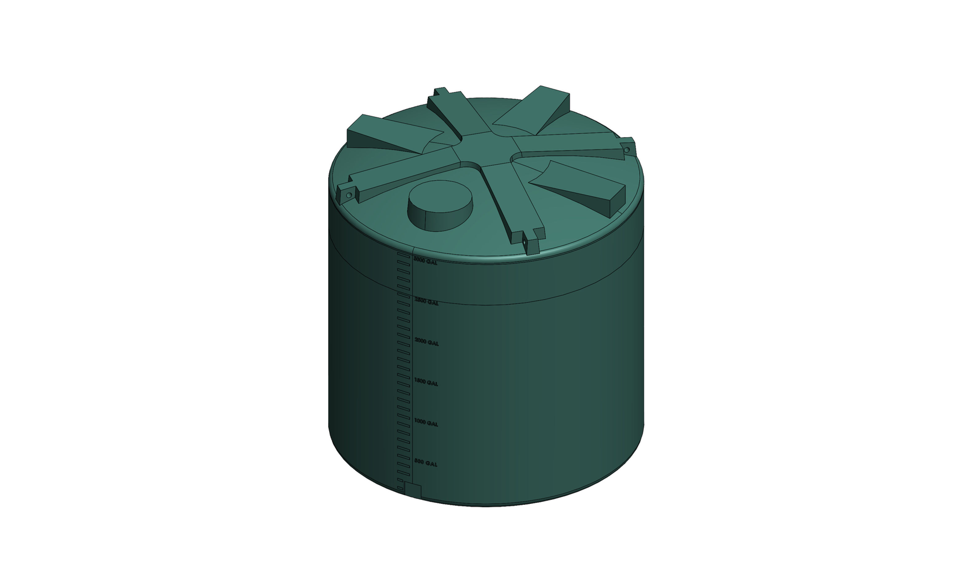 3000 Gallon Vertical Water Tank GREEN