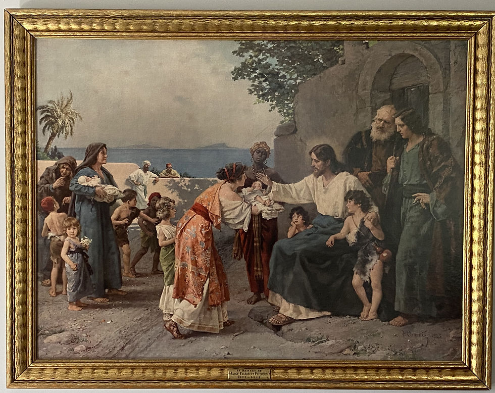 Christ Blessing the Children, H. Clements 1923 Trinity Lutheran Church Milaca and other Church parlors.