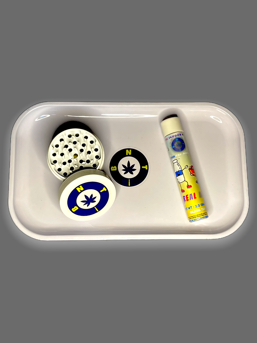 Thumbnail: BNT Metal Rolling Tray White - 11" x 6 " Rolling Tray