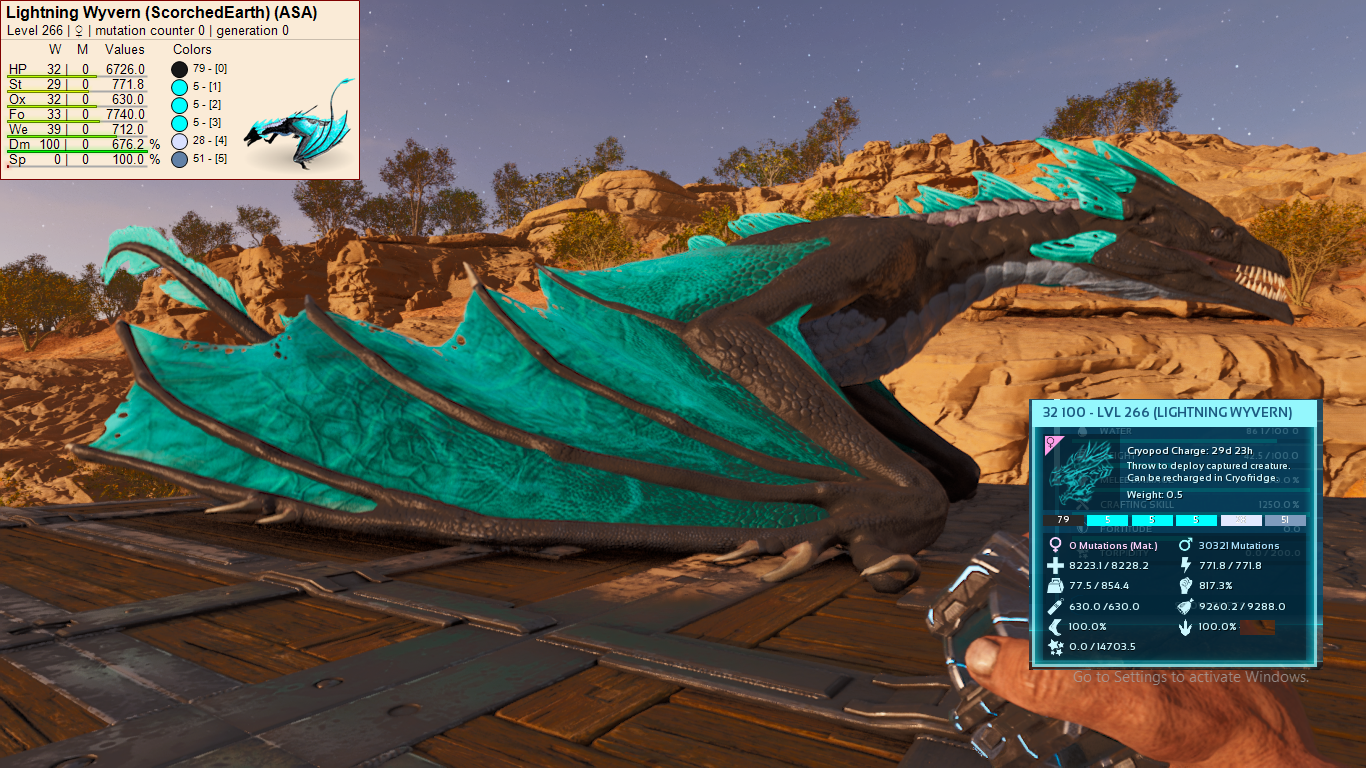 Lightning Wyvern 6.7K HP 676MD Base 89% Imprinted (Cross PVE Warlord)