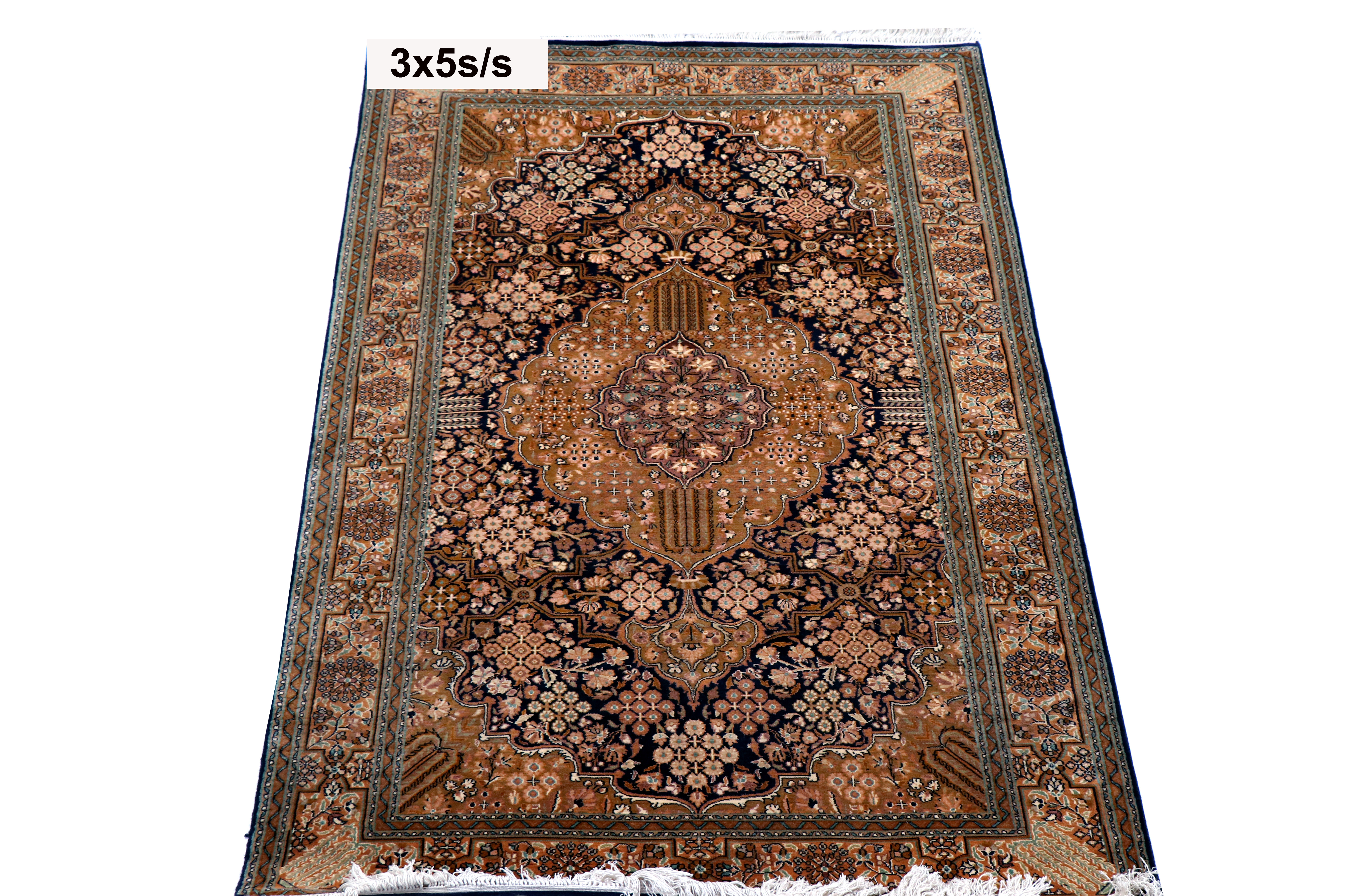 SILK ON SILK HAND KNOTTED CARPET